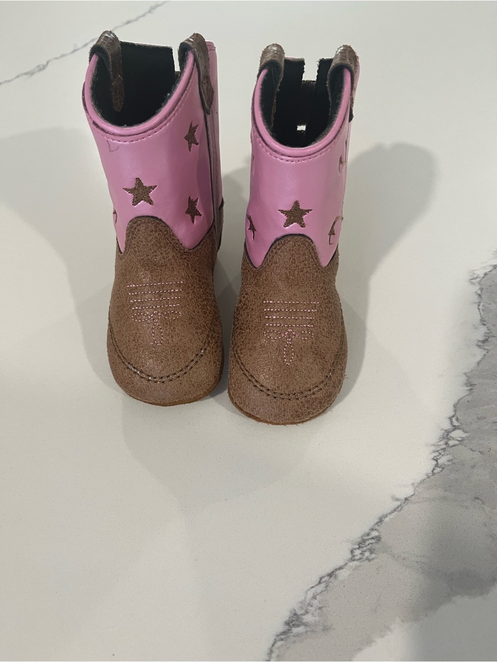 Boot Barn infant girls Lia Poppet Little star western boots-pink and brown